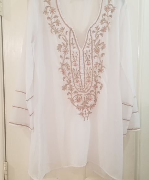 white embroidered cover up